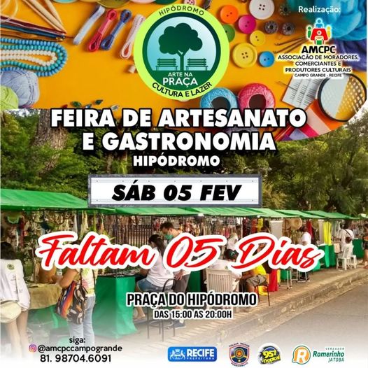 FEIRA DE ARTESANTO E GASTRONOMIA NO HIPÓDROMO VEM COM MAIS UMA EDIÇÃO NESTA SÁBADO (05) CONFIRA: