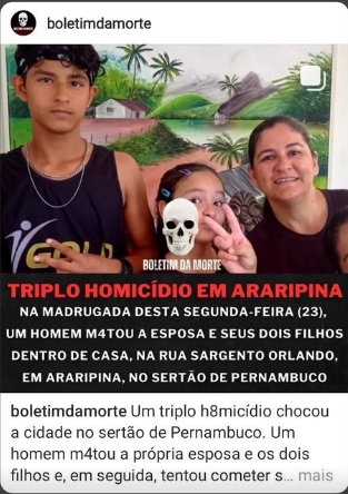 Triplo homicídi@ choca a cidade de Araripina no sertão de Pernambuco.