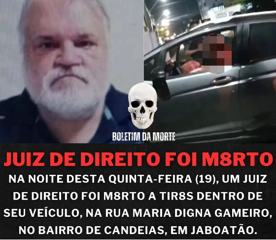 Juiz de Direito é assassinado a tiros na noite desta quinta-feira (19) em Candeias (Jaboatão dos Guararapes).