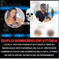 Duplo h8micídio em Vitória de Santo Antão, na Mata Sul de Pernambuco.